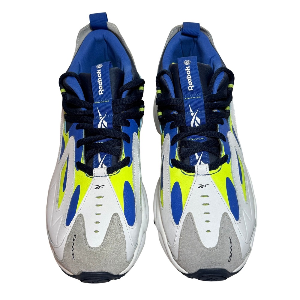 Reebok DMX‎ Series 10 Mens Athletic Shoes White Blue Yellow Sz 12